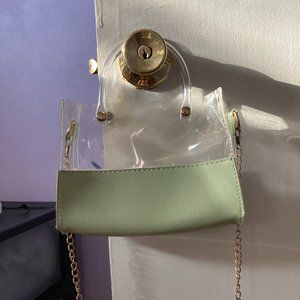Crossbody small clear/matcha green bag